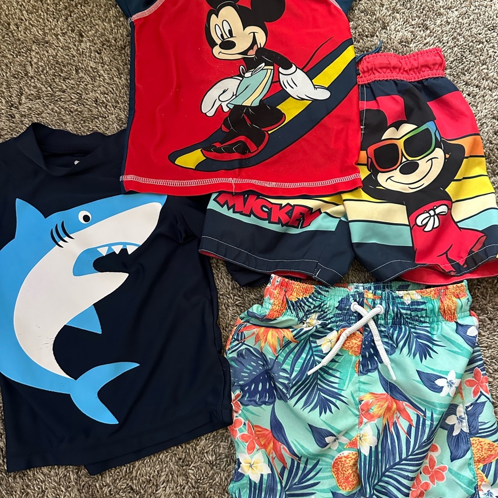 Disney Mickey Mouse and Shark Swim Set - Red, Blue, Multicolor